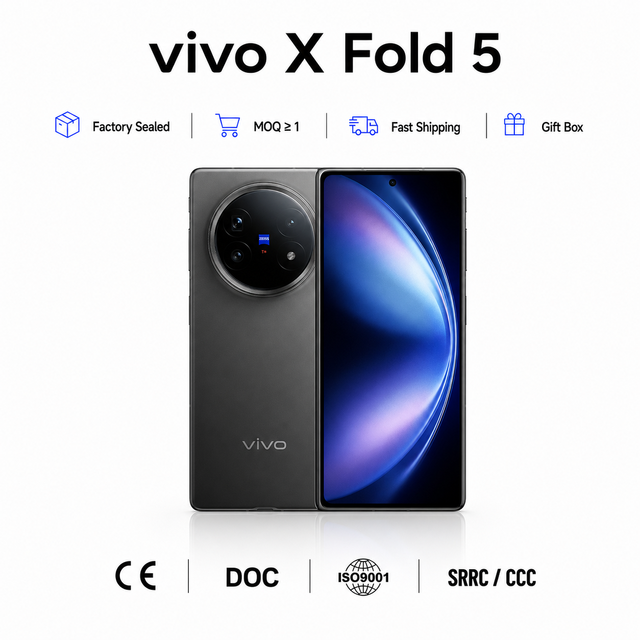 Original vivo X Fold5 5G Smartphone 8.03 Inch Foldable 2K AMOLED Display Snapdragon 8 Gen 3 Triple 50MP Camera NFC