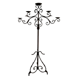 Candélabre en métal avec 5 bras patiné fini bougies faites à la main support d'éclairage à vendre décoration de fête la plus vendue - Product Image 3