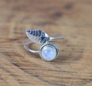 Anillo de plata bohemio hecho a mano, joyería de plata de ley 925, piedra lunar, piedras preciosas, anillo de tendencia, joyería para mujer, regalo para ella - Product Image 2