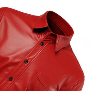 Wholesale New Style Plus Size Genuine Leather Shirts Comfortable for Outdoor Use Satin <b>Stand</b> Collar Men's High Street Fashion - Product Image 6