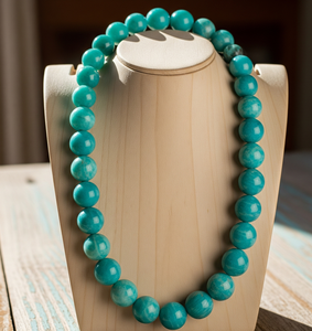 Haute qualité 18 pouces argent 925 collier pour femmes mode d'eau douce conception nouée à la main perles de pierre d'amazonite naturelle cadeau - Product Image 1