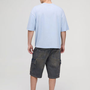 Vente chaude hommes classique décontracté Denim Baggy Shorts taille haute Streetwear respirant poches latérales décontracté été Denim Shorts - Product Image 4