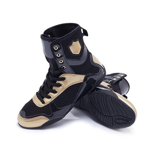 Chaussures de lutte en cuir véritable OEM personnalisé pour hommes de boxe de qualité supérieure en cuir véritable respirant avec logo personnalisé - Product Image 1
