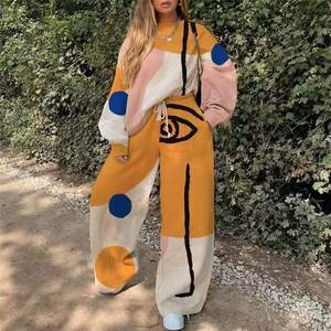 Nuova Tuta da Donna Primaverile 2026, Stile Europeo e Americano, Tendenza Streetwear, Casual, Ampia, con Stampa - Product Image 1