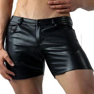 2025 Black Color <b>Slim</b> Fit Make Your Own Made In Pakistan Unique Design Good Supplier Premium Pu Leather <b>Shorts</b> For Men - Product Image 1