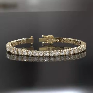 Custom <b>Fashion</b> Jewelry 14k Yellow and White Gold Imperial Diamond <b>Bracelet</b> for Gift - Product Image 1