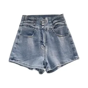 Shorts Bermuda Negros de Satén para Mujer, de Cintura Alta, Corte Recto, Estilo Casual, Sexy, Vintage, Streetwear, con Bajo Deshilachado y Acabado Desgastado, Lavado de Color - Product Image 5