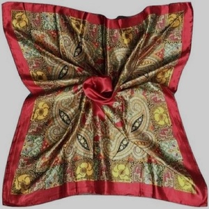 Pañuelos cuadrados con logotipo de impresión digital personalizada, pañuelo de seda con estampado a doble cara, pañuelo para la cabeza de mujer, algodón orgánico puro, muy vendido. - Product Image 5