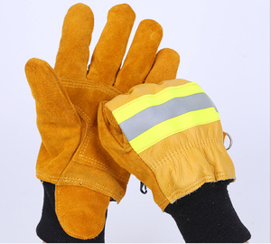 Guantes de trabajo de protección de manos de calidad superior Recién llegado Guantes de bombero de cuero Mejor fabricación Guantes de bombero - Product Image 1