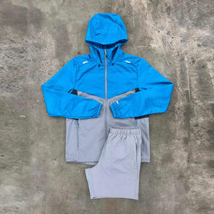 Latest Design Summer Nylon Breathable <b>Short</b> Set <b>Zip</b> up Windbreaker Jacket Tracksuit Polyester Streetwear Tracksuit Set For Men's - Product Image 3