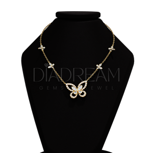 Collier papillon en argent Sterling 925 à la mode bijoux fins Moissanite diamant collier de mode cadeaux et fiançailles - Product Image 3