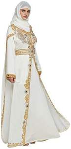 Caftán Marroquí Modesto de Dubái, Abaya Árabe Maxi, Caftán con Cuentas Hechas a Mano, Largo hasta el Suelo, Ecológico, para Fiestas, Bodas, Playa - Product Image 2