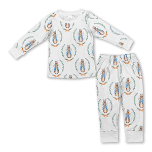 Robe de Pâques pour bébé fille avec manches bouffantes blanches, tenue pour enfant, vêtements pour enfants, ensemble de vêtements pour enfants, OEM/ODM/RTS - Product Image 3
