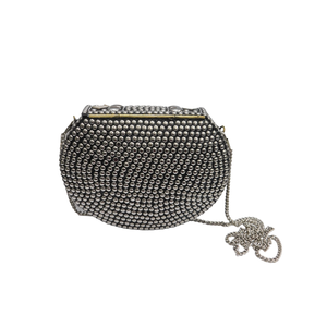 Bolso con cordón de terciopelo con perla y piedra Ambroidry Bolso de ropa de terciopelo de mejor diseño con piedra de perla gris y verde para mujer - Product Image 4