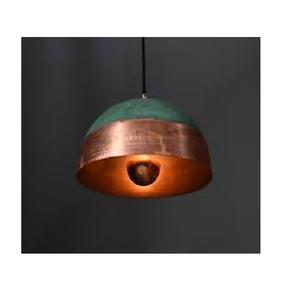 Lámpara Colgante de Techo Estilo Industrial Vintage con Pantalla de Cúpula de Cobre Antiguo y Pátina Verde para Comedor, Cocina o Decoración de Cafetería - Product Image 1