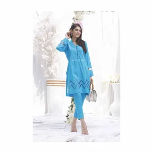 Sommer Rasen hemden Kleid Neue Langarm Pakistani sche Shalwar Kameez Indisches Hemd Kleid Frauen