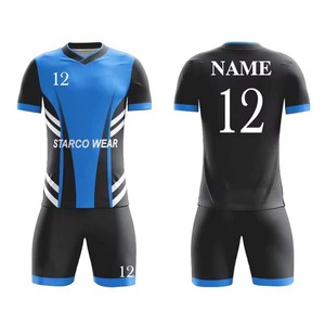 Uniformes deportivos para adultos, Conjunto de camiseta de fútbol con logotipo personalizado, diseño personalizado, unisex, azul, amarillo, kit de fútbol, corte automatizado, triangulación de envíos - Product Image 5