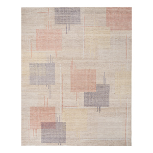 พรมขนสัตว์ถักมือสีน้ำตาลเบจ Blythe สไตล์อัฟกัน โบโฮ รูปทรงสี่เหลี่ยมผืนผ้า สำหรับตกแต่งบ้าน ห้องนั่งเล่น ลวดลายแบบนามธรรม สำหรับห้องโถง-LSEA-1030 - Product Image 1