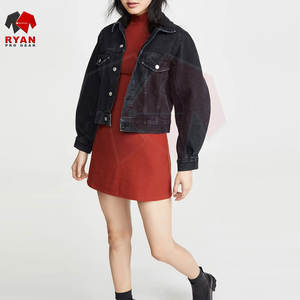 โรงงานผลิตเสื้อแจ็คเก็ตยีนส์สีน้ำเงินสำหรับผู้หญิง รับผลิตแบบ OEM ODM ออกแบบตามสั่ง ผู้จัดจำหน่ายเสื้อแจ็คเก็ตยีนส์ - Product Image 4