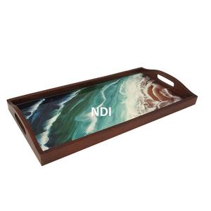 ถาดเสิร์ฟไม้สำหรับโต๊ะอาหารถาดเสิร์ฟอาหารและอาหารเช้าดีไซน์หรูหรา - Product Image 6