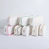 Sac de maquillage en toile pour femmes avec logo, design personnalisé, broderie de lettres, 8 couleurs, épais, imperméable