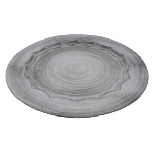 Plato de servir de forma redonda de Metal moderno plato de piedra de humo plato y bandeja para mesa en restaurante hecho a mano - Product Image 1