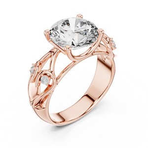 Bague pour femme en diamant de laboratoire rond de 3,58 carats, VVS-VS EF CVD, or 18 carats, 14 carats, 10 carats et argent 925, or rose, or jaune, or blanc - Product Image 4