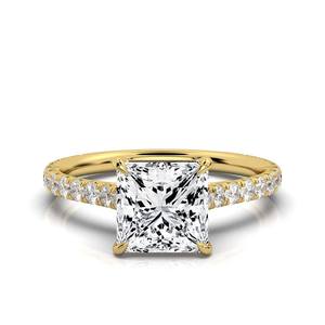 Elegante anillo de compromiso para mujer, oro sólido de 14K y 18K con diamante, diseño personalizado, banda de Boda nupcial para fiestas - Product Image 1