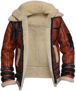 Nouvelle arrivée, veste bomber en cuir d'agneau d'hiver pour homme, style aviateur personnalisé, Raf B3, avec col montant et logo frontal - Product Image 5