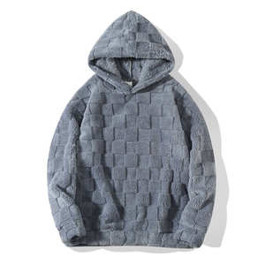 Sweat à capuche en peluche gris pour hommes, polaire douce, chaud, hiver, tenue décontractée, pull-over confortable, streetwear, sweat-shirt à capuche épais - Product Image 1