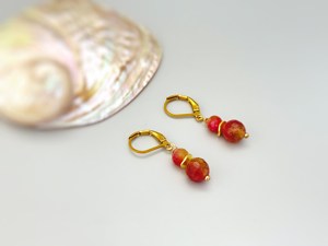 Tiny Designs Watermelon Tourmaline <b>Earrings</b> <b>Dangle</b> Drop <b>Earring</b> Pink and Green Quartz Lightweight Birthstone Jewelry for Women - Product Image 2