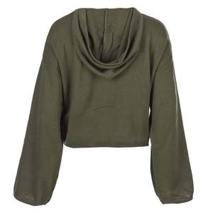 Top Crop da Donna Calvin Klein con Cappuccio e Maniche a Campana, Taglia XL, in Seta Verde Lavorata a Maglia con Ricami in Stile Hip Hop - Product Image 3