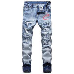 กางเกงยีนส์ผู้ชายคุณภาพสูง ผ้าฝ้ายใส่สบาย ทรงตรง แห้งเร็ว ระบายอากาศได้ดี น้ำหนักเบา เอวกลาง ทรงตรง - Product Image 5