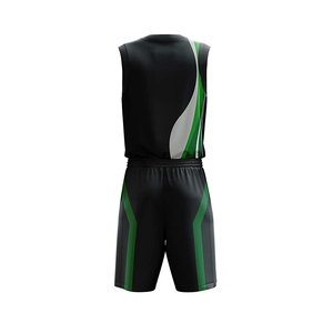 Conjuntos de uniformes de baloncesto personalizados para adultos, uniforme de baloncesto con impresión sublimada de Color negro, venta al por mayor - Product Image 2