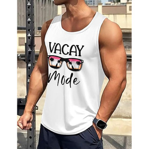 Débardeur sur mesure pour hommes Débardeur à dos de gymnastique en polyester avec logo personnalisé pour entraînement Débardeur à bretelles pour hommes - Product Image 2