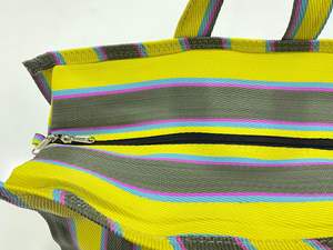 Sac à provisions en nylon réutilisable écologique avec fermeture à glissière RPET Sacs de plage en plastique recyclé tissé à la main fabriqués en Inde - Product Image 4