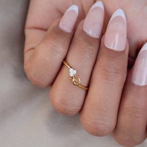 Anillo de oro amarillo macizo de 18 quilates Diamantes naturales de 0,06 quilates Diseño de pavo real Banda de tres piedras Regalo de aniversario para esposa - Product Image 5