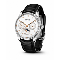 Montre automatique TEVISE avec logo personnalisé, de haute qualité, pour hommes, fonction phase de lune, OEM ODM, montre mécanique pour hommes, 138