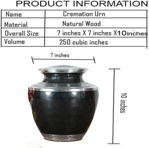 Urnas de cremación grabadas en aluminio para cenizas humanas Urnas de cremación funeraria conmemorativas para adultos para Ashe (urna de cremación para adultos) - Product Image 5