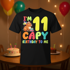 Maglietta per il 11° Compleanno di Capibara: Celebra con Stile il 11° Compleanno con una Maglietta Promozionale Personalizzabile - Product Image 3