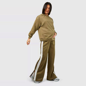 Customized <b>Womens</b> <b>Fleece</b> 2 Piece Outfits Sweatsuit Hooded Pullover Sweatshirt Top Straight <b>Jogger</b> Sweatpants Tracksuits Set - Product Image 2