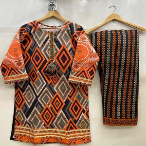 Alta calidad 2 piezas de algodón señoras corto Kurtis ODM nueva colección de diseñador de encaje estilos casuales de talla grande para mujeres musulmanas - Product Image 1