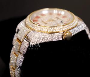 Excellent Quality Trendy Moissanite Iced Out Gold Diamond <b>Watch</b> Stylish Hip Hop Fashion Jewelry Available for Export Price - Product Image 3