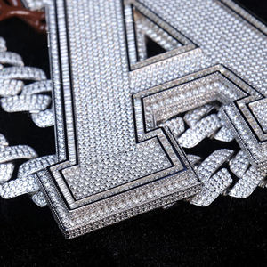 Colgante de Joyería Hip Hop de Plata de Ley 925 de Primera Calidad para Hombre con Diamantes Moissanite de Corte Redondo y Claridad VVS - Product Image 3