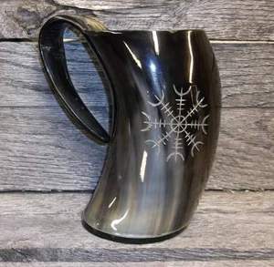 Taza de cuerno vikingo de 500ml hecha a mano de diseño moderno, taza de café de cerámica con Base de resina de alta calidad para la escuela para beber diariamente, directamente - Product Image 2