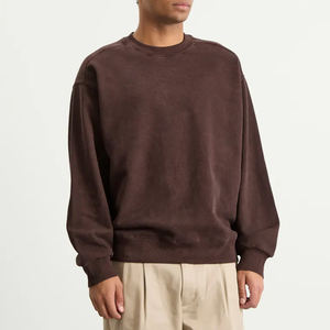 Sweat-shirt unisexe à col rond et épaules tombantes de haute qualité pour homme, avec logo personnalisé, en molleton polyester/coton écologique et imperméable, idéal pour le printemps - Product Image 2