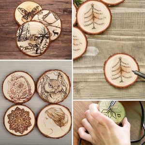 Eco Friendly Wooden Bark <b>Coaster</b> Set Durable Natural Stylish Classic Design 300mm Diameter <b>Drink</b> <b>Coasters</b> <b>for</b> Home Office - Product Image 5