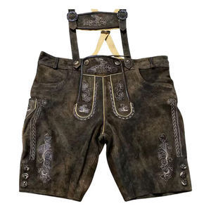Festival bavarois personnalisé Lederhosen hommes tenue allemande Oktoberfest Shorts fournisseur OEM commande en gros amical - Product Image 1