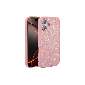 Funda Protectora de Silicona Rosa con Brillantina de Lujo para iPhone 16 14 Plus Max - Carcasa con Diamantes de Imitación y Función Antigolpes - Product Image 3