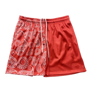 High Quality Premium Designer Polyester Sublimation Paisley Bandana Print Gym Basketball <b>5</b> <b>Inch</b> <b>Inseam</b> Mens Custom Mesh <b>Shorts</b> - Product Image 1